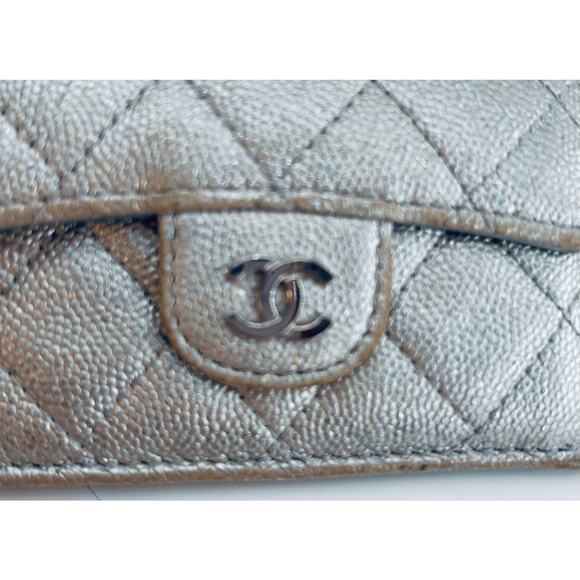 Chanel Metallic Caviar Quilted Flap Wallet SHW Series 31 2021 Authentic CoA - Picture 3 of 11